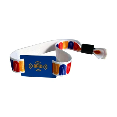 Maßgeschneidertes RFID-Sublimations-Polyester-Armband mit Hart-PVC-Tag für Veranstaltungen