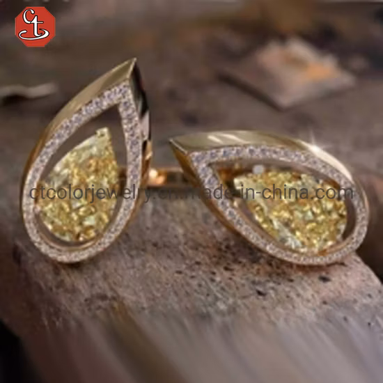 Modische neue Edelsteinohrringe aus 925er Sterlingsilber oder Messingschmuck für Frauen