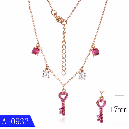 Neues Design, Modeschmuck, 925er Sterlingsilber, farbige CZ-Halskette für Damen